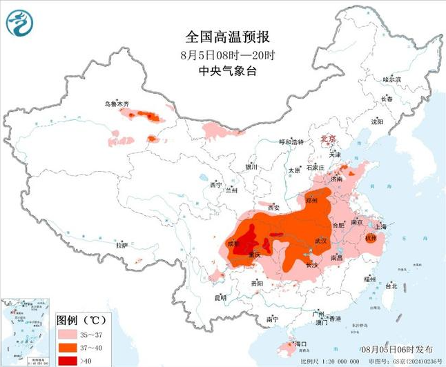 PG麻将胡了：8月5日高温橙色预警来袭川渝等多地高温达35℃以上(图2)